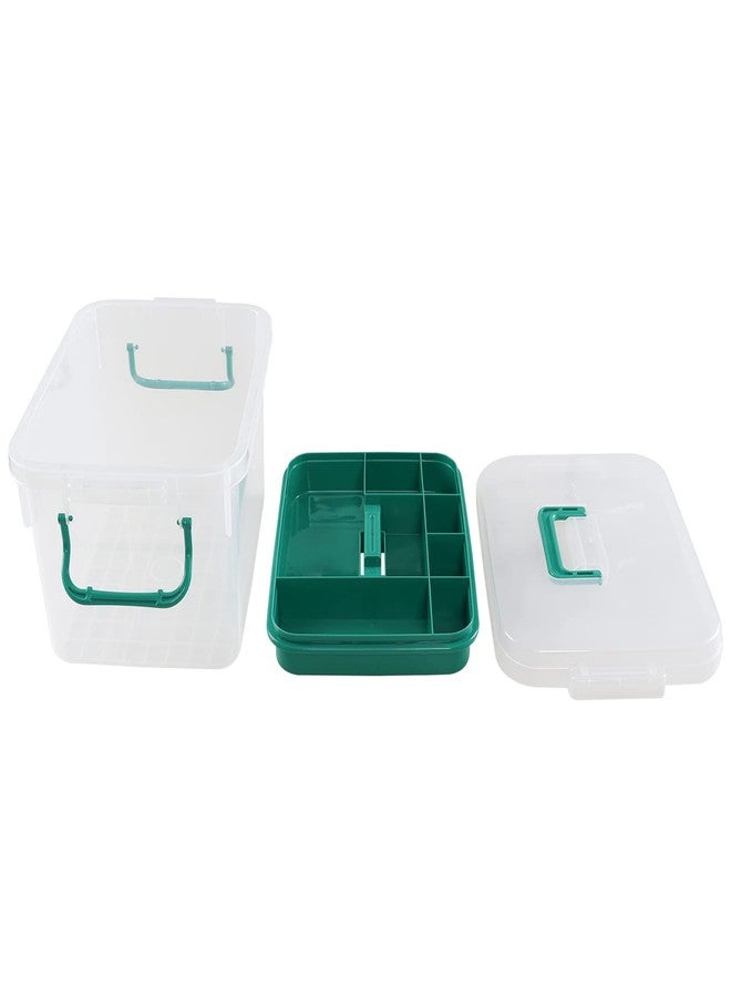 Ponpong Clear Plastic First Aid Box Empty, Family Medicine Kit Storage Box - Image 2